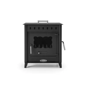 ESTUFA DE LEÑA PRENSA STOVE 12,6KW MEDIANA CON HORNO Y PUERTA LATERAL